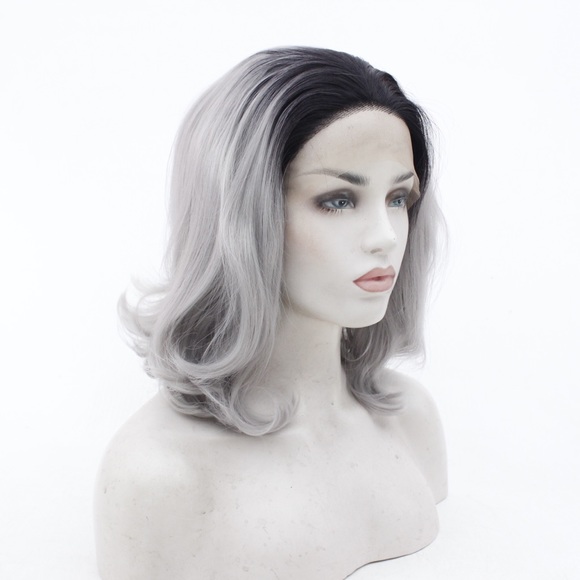 Popular Ombre 1b/Grey Color Lace Front Wigs - Picture 3 of 7